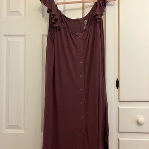 Elegant Mauve Ruffle romper maternity lounge wear